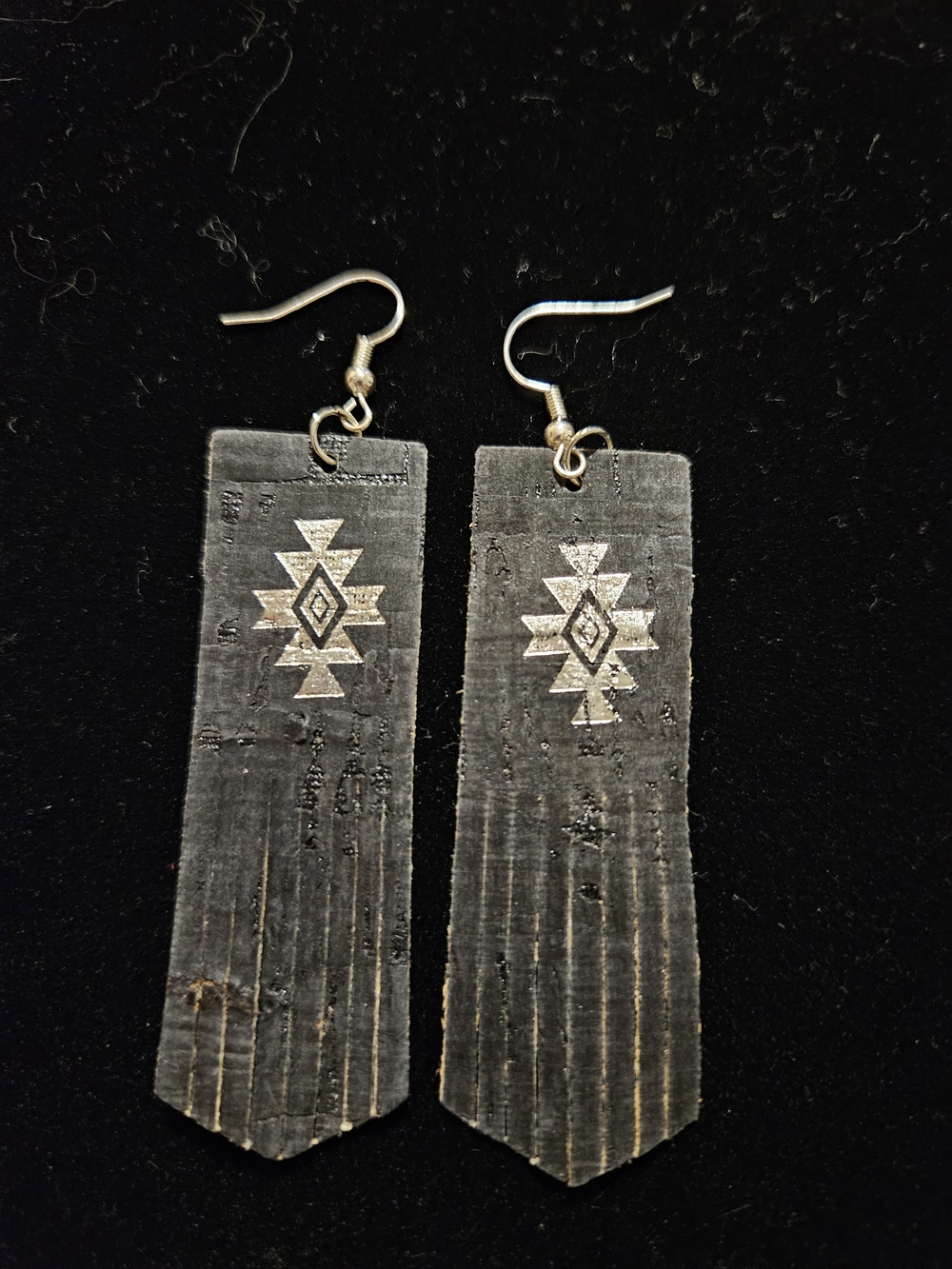 Black Aztec ,Boho  Drop Fringe Earrings